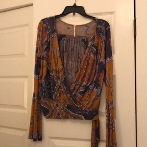 Free People Criss Cross Paisley Top